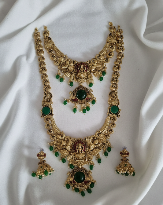 Traditional Lakshmi Temple Combo Goddess Lakshmi Bridal Set