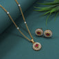 Elegant Kundan & Seed Pearl Pendant Set - Gold Plated Chain Necklace with Matching Stud Earrings