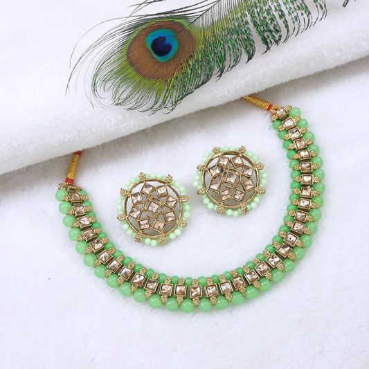Mint Green Bead Necklace Set