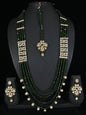 Maroon Crystal Bead Long Necklace Multi-Strand Set