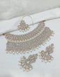Purple Multi-Layered Pearl Choker Set with Maang Tikka