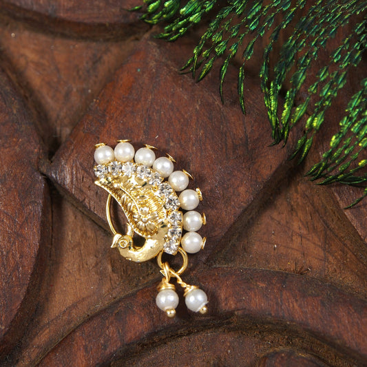 Pearl Nath - Festive Multi-Stone Clip-On Nose Ring for Weddings
