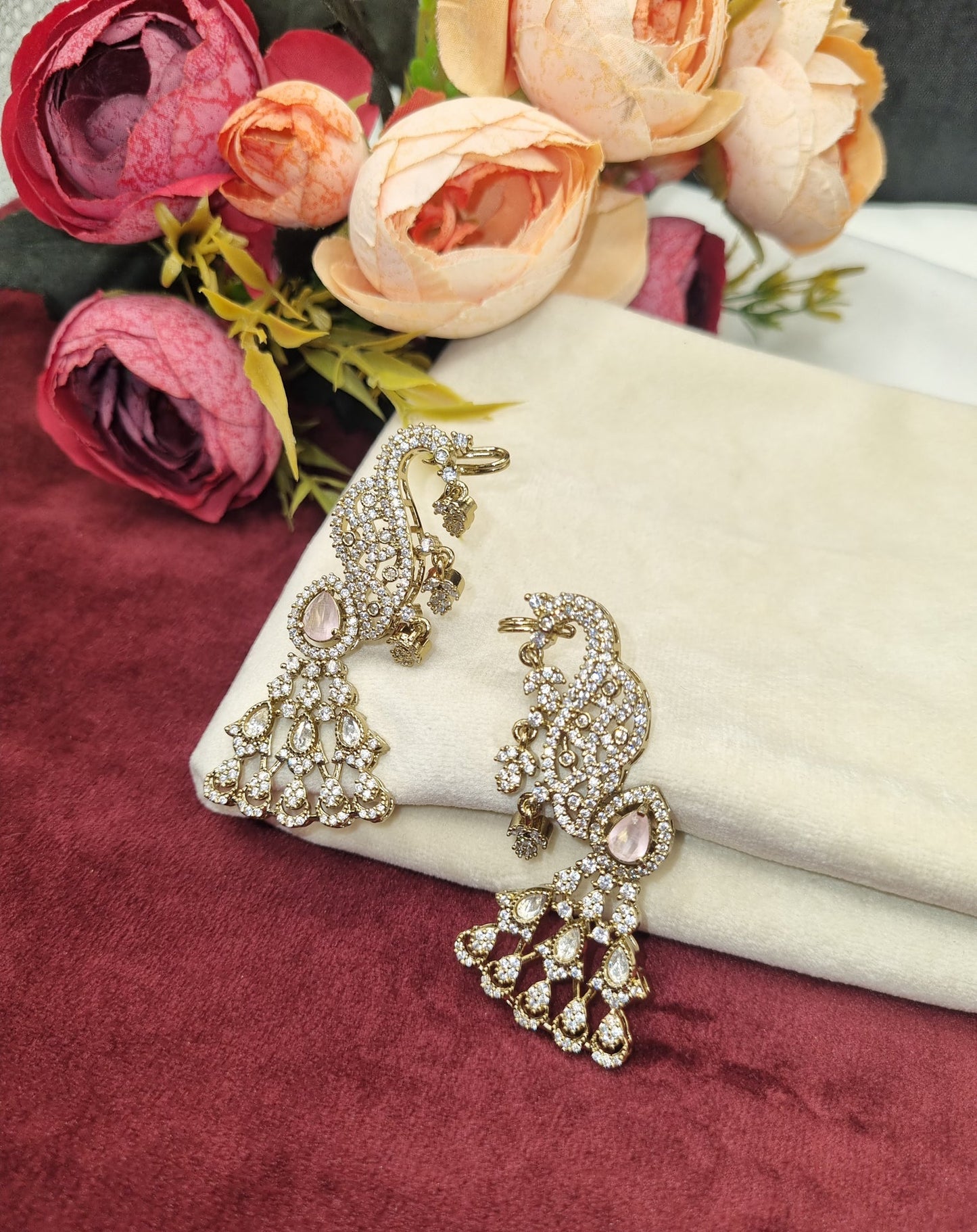Heritage Peacock Cascade AD Earrings