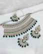 Purple Multi-Layered Pearl Choker Set with Maang Tikka