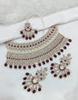 Purple Multi-Layered Pearl Choker Set with Maang Tikka