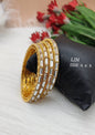 Modern White Stone Bangles Set