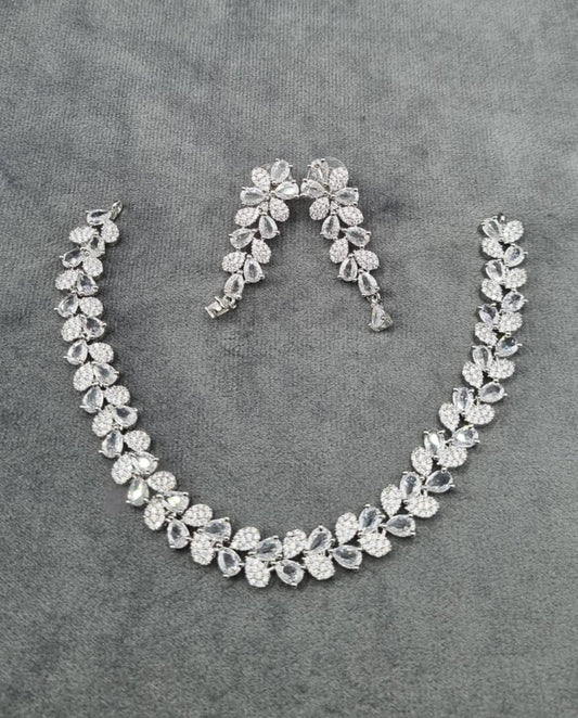 Dainty Floral Vine Jewelry Set Sophisticated Evening & Bridal Wear