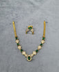 Sparkling Green Teardrop AD Necklace Set