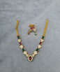 Sparkling Green Teardrop AD Necklace Set