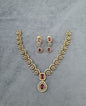 Floral Link Necklace & Matching Drop Earrings