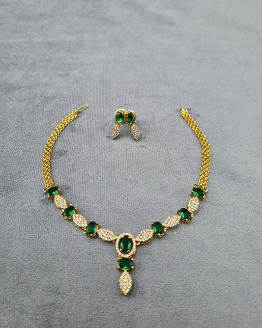 Vibrant Multi-Stone Necklace with Matching Studs
