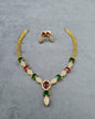 Vibrant Multi-Stone Necklace with Matching Studs