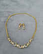 Ruby Red AD Square Stone Necklace  Earrings