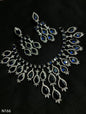 Ruby Pink & American Diamond Cascading Necklace Set