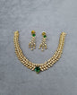 Emerald Leafy Link Necklace Set