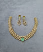 Emerald Leafy Link Necklace Set