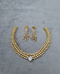 Emerald Leafy Link Necklace Set