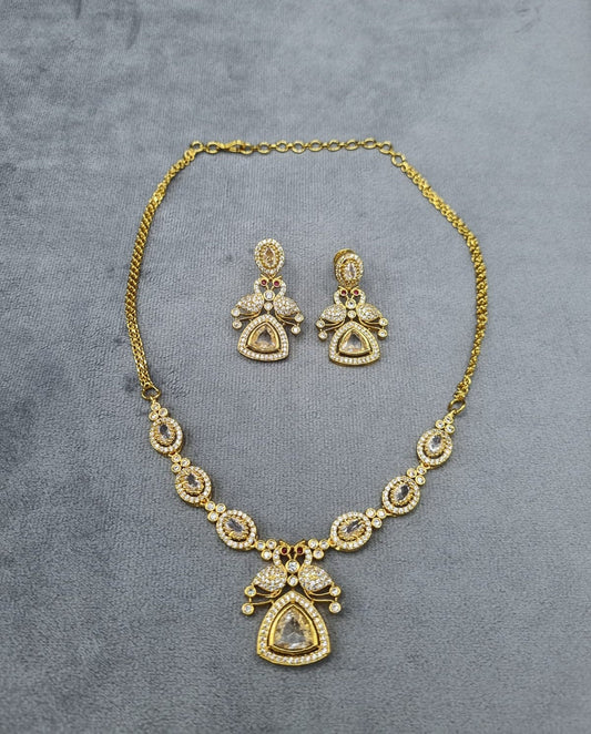 Gold-Tone Multi-Color AD Jewelry Set