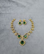 Elegant Gold-Tone Swirling Floral AD Necklace Set