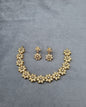 Sparkling Clear Stone Floral Link Necklace & Earrings