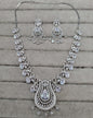Luxurious Rhodium-Plated AD Paisley Jewellery Set
