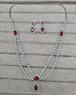 Double-Layered Blue Sapphire AD Necklace Set
