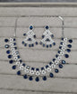 Regal Purple & AD Geometric Necklace Set