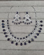 Regal Purple & AD Geometric Necklace Set