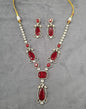 Elegant Long Emerald Necklace With Drop Earrings