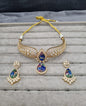 Luxurious Choker with Colorful Inlay Stones Earrings