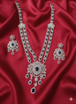 Majestic Sea Green & American Diamond Long Rani Haar Set