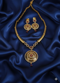 Emerald American Diamond Gold Plated Jewelry Set Necklace and Earring