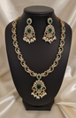 AD Diamond Jewellery set Pearl Droplets Necklace & Earrrings For Woman