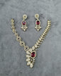 Radiant Ruby Pink Teardrop Necklace Set