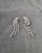 Dazzling White Zircon Winged Chandelier Earrings