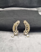 Emerald Green Feather Ear Climber Earrings