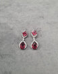 Oval Drop Earrings Silver Tone