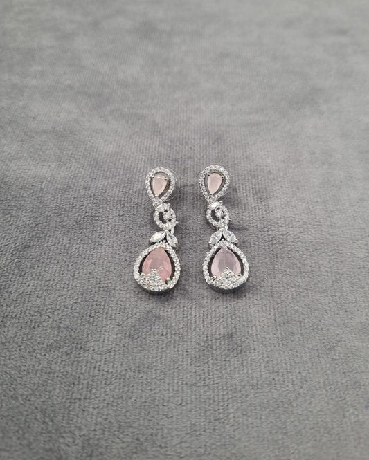 Blush Pink Teardrop Dangle Earrings