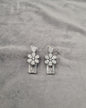 Silver Tone Floral Statement Dangles