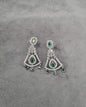 Silver Tone Art Deco Statement Dangles