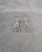 Silver Tone Art Deco Statement Dangles