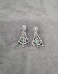 Silver Tone Art Deco Statement Dangles