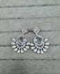 Elegant Blue Pearl Drops AD Earrings