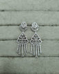 Rhodium-Plated Geometric AD Earrings