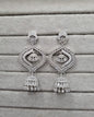 Modern Silver-Plated AD Chandelier Jhumkas
