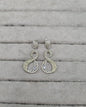 Modern Silver-Plated Pink and Green AD Earrings
