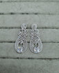 Rhodium-Plated High-Shine AD Earrings