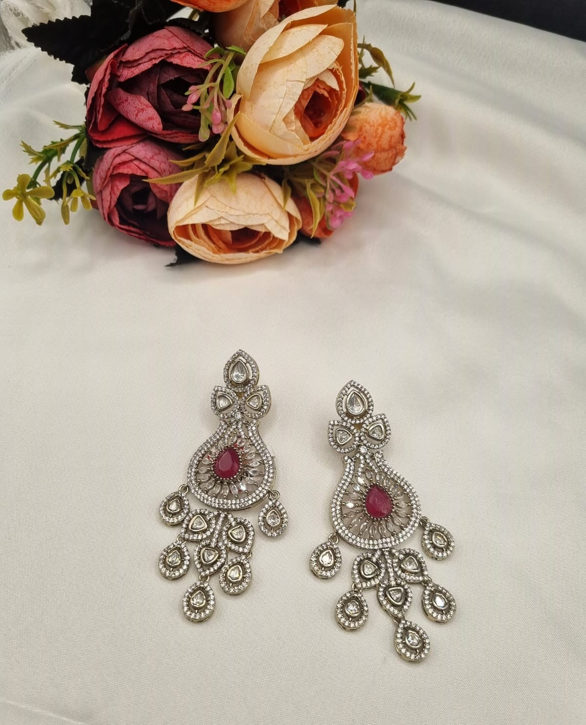 Ornate Vintage Style AD Earrings