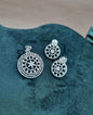 Silver Radiance American Diamond Circular Star Pendant Set