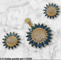 AD Gold Plated Floral Pendant Set & Matching Earrings For Woman